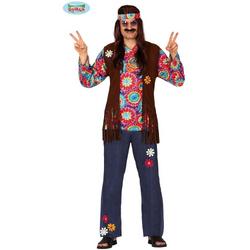 Hippie Kostuum | Psychedlische Forever Young Hippie | Man | Maat 48-50 | Carnaval kostuum | Verkleedkleding